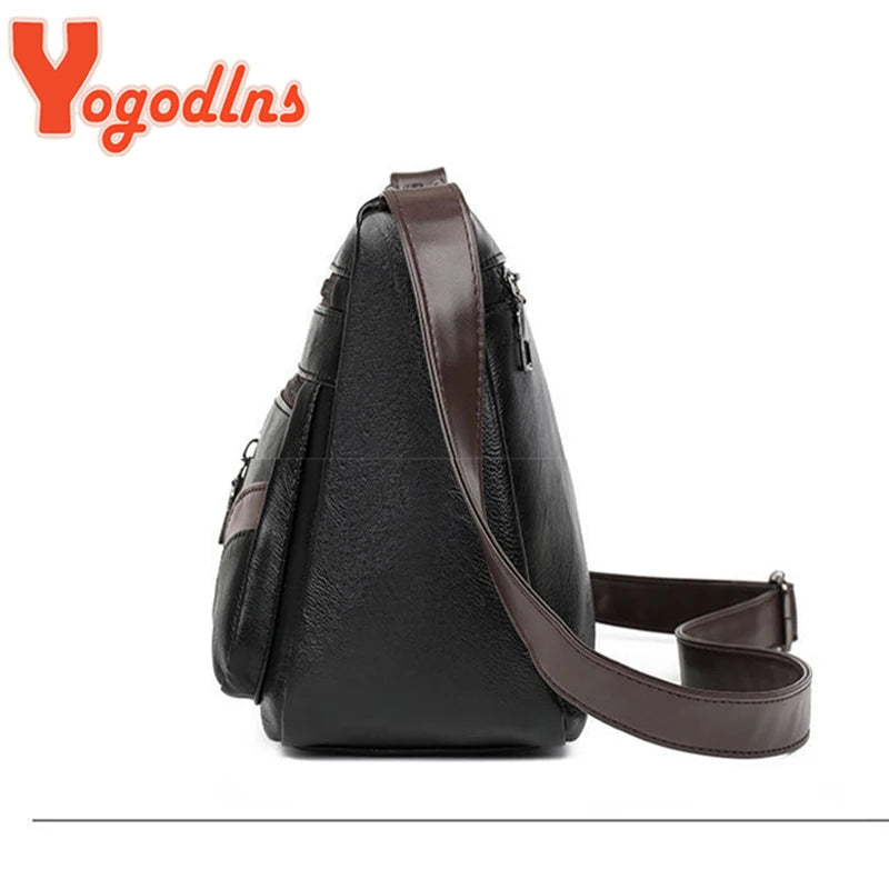 Vintage PU Leather Shoulder Bag Crossbody Multifunction Messenger Small