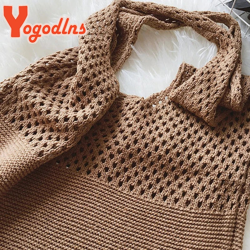 Women's Wool Woven Shoulder Bag Large Capacity Handbag