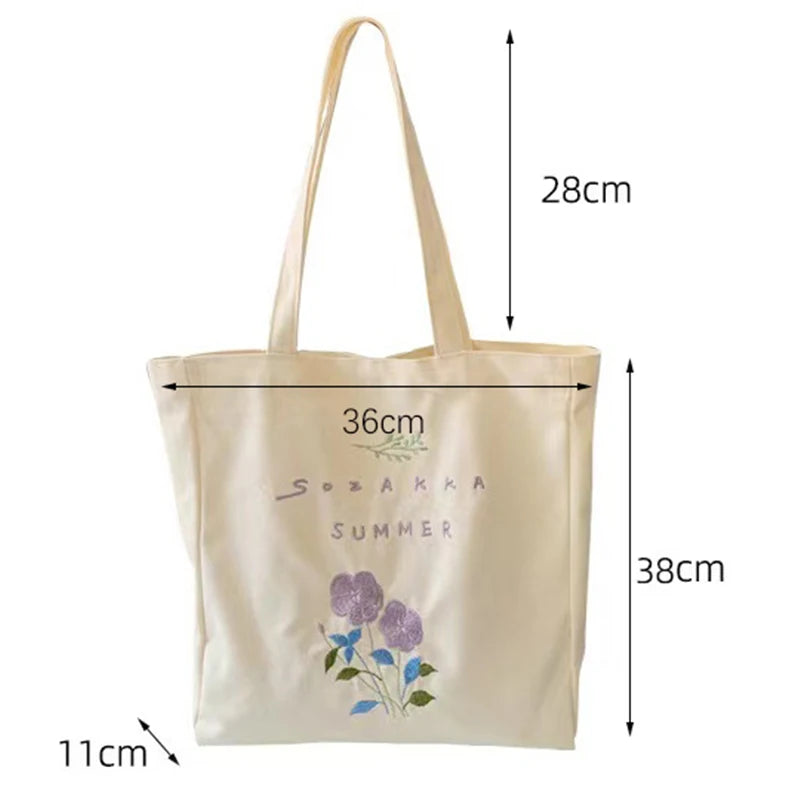 Women's Canvas Tote Bag Handbag Shopping Printed Reusable Fabric Girls