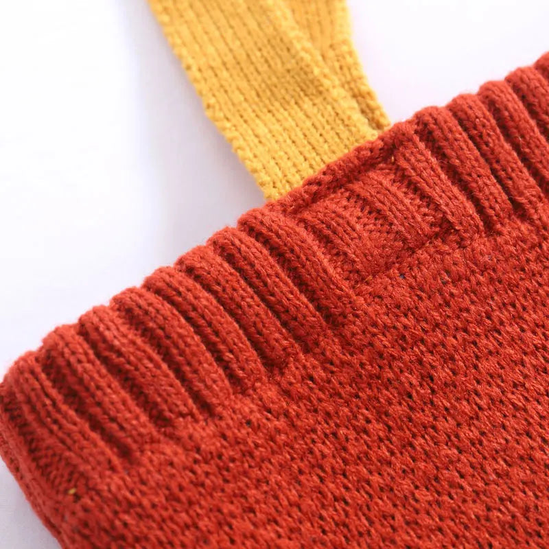 Women Knitted Cat Shoulder Bag Large Capacity Handbag