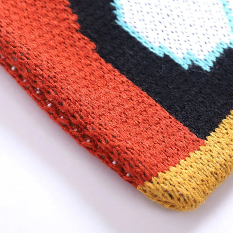 Women Knitted Cat Shoulder Bag Large Capacity Handbag