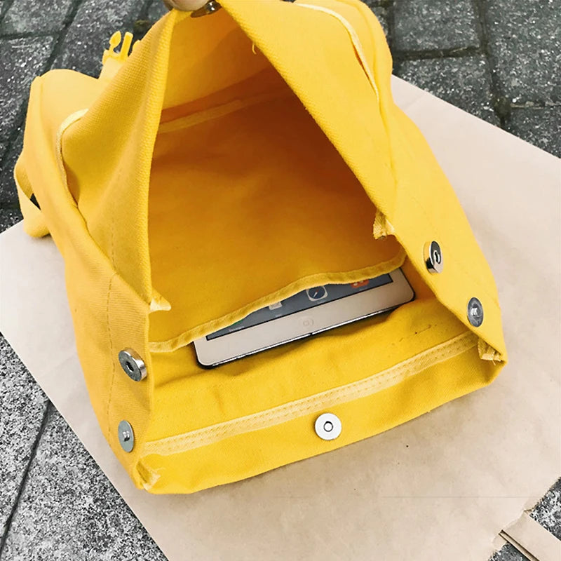 Ladies Canvas Schoolbag College Style Backpack