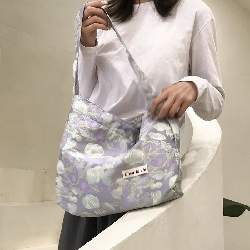 Women Shoulder Bags Casual Female Cloth Underarm Bag Retro Tote Handbags