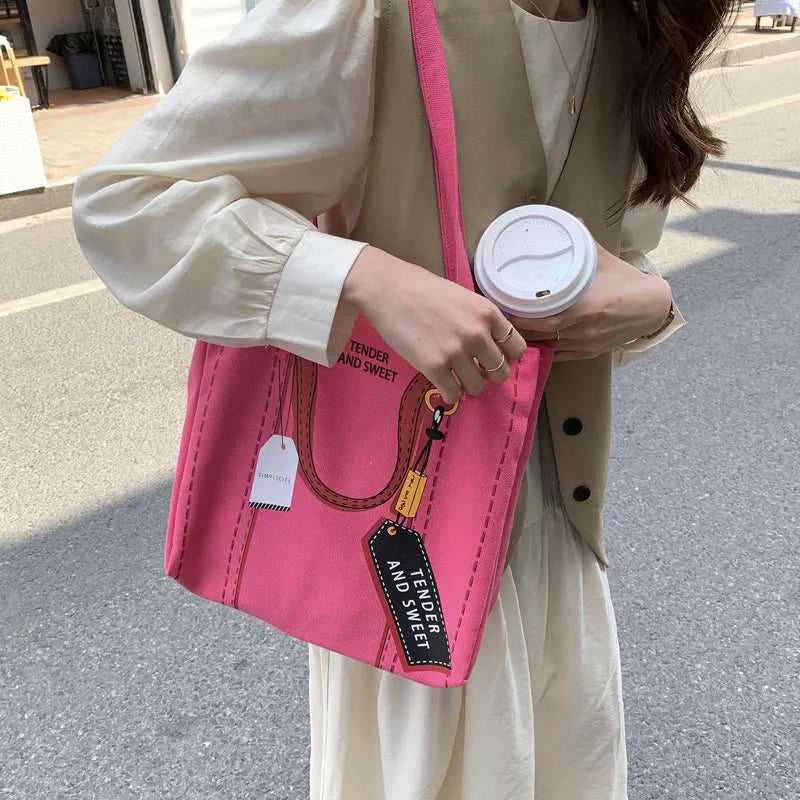 Japanese Harajuku Handbags High Capacity Shoulder Bag Canvas Bag