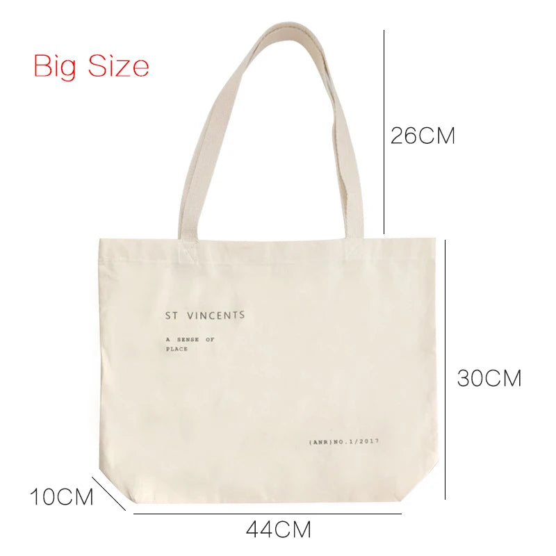 Large Capacity Canvas Shoulder Bag Shopping Tote Handbag