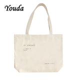 Large Capacity Canvas Shoulder Bag Shopping Tote Handbag