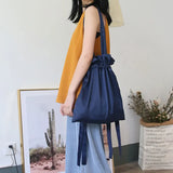 Satin Handbag Japanese Lace Drawstring Women Handbag