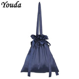 Satin Handbag Japanese Lace Drawstring Women Handbag