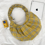 Women Cottons Shoulder Bags Casual Folds Tote Soft Crossbody Bag