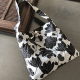 Gray Retro Flower All-match Shoulder Bag for Women