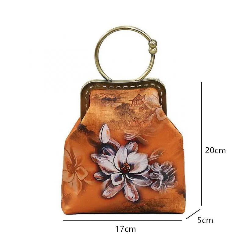 Vintage Cheongsam Bag Ladies Antique Shoulder Bags Printing Versatile