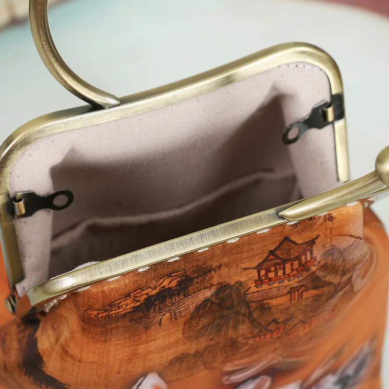 Vintage Cheongsam Bag Ladies Antique Shoulder Bags Printing Versatile