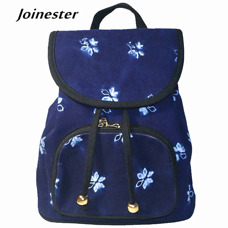 Yunnan National Style Floral Print Cotton Backpack