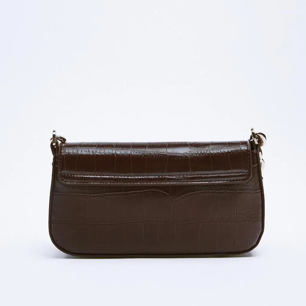 Female Crocodile Pattern Shoulder Bag