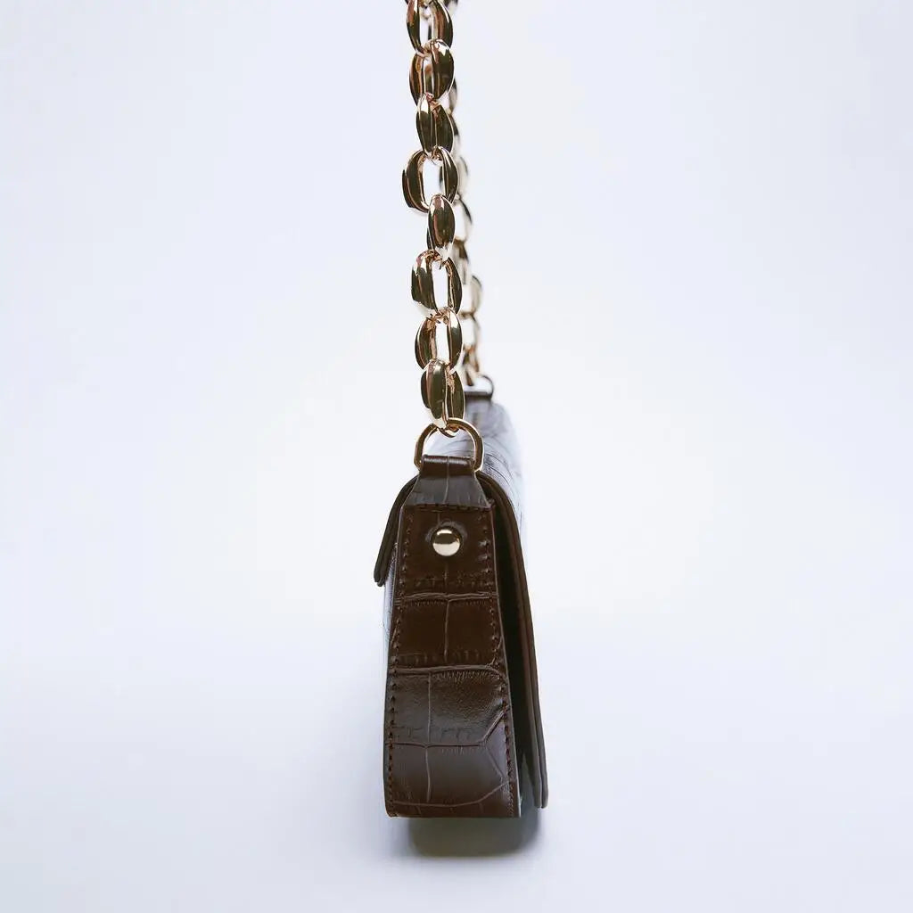 Female Crocodile Pattern Shoulder Bag