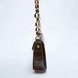 Female Crocodile Pattern Shoulder Bag