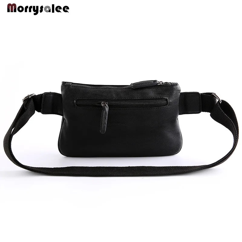Men Shoulder Chest Bag Waterproof Waist Pack Leather Wallet