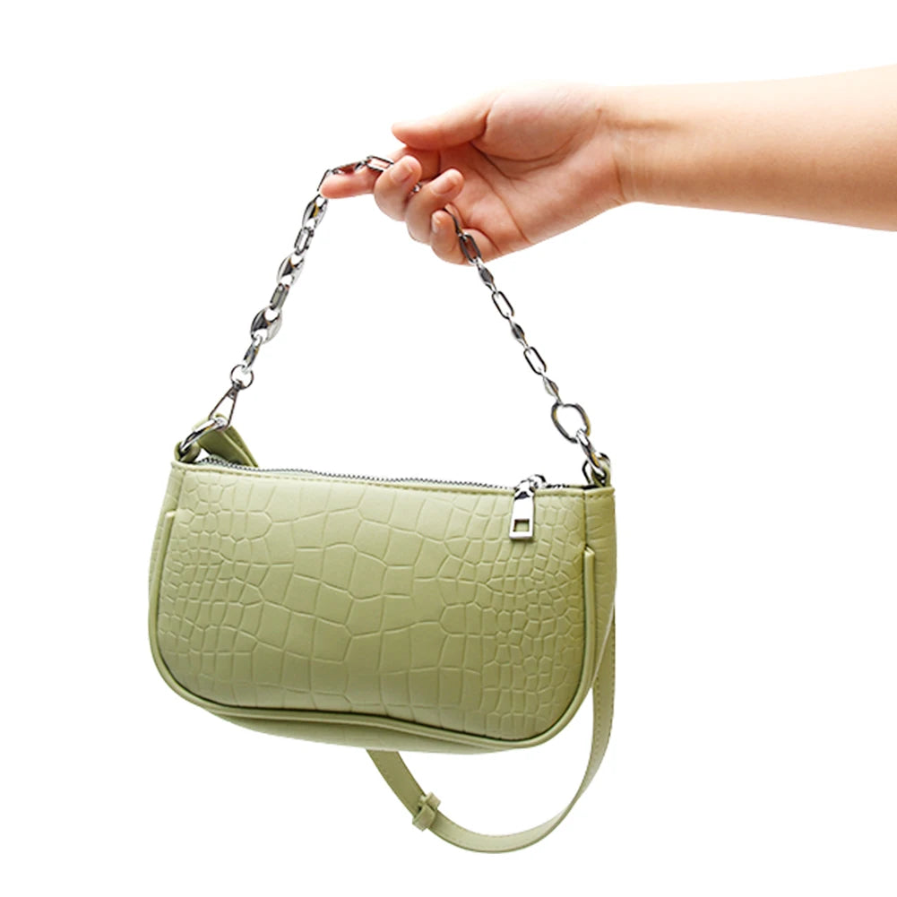 Small Retro Women Bag Handbag Chain Shoulder Street Travel Crocodile
