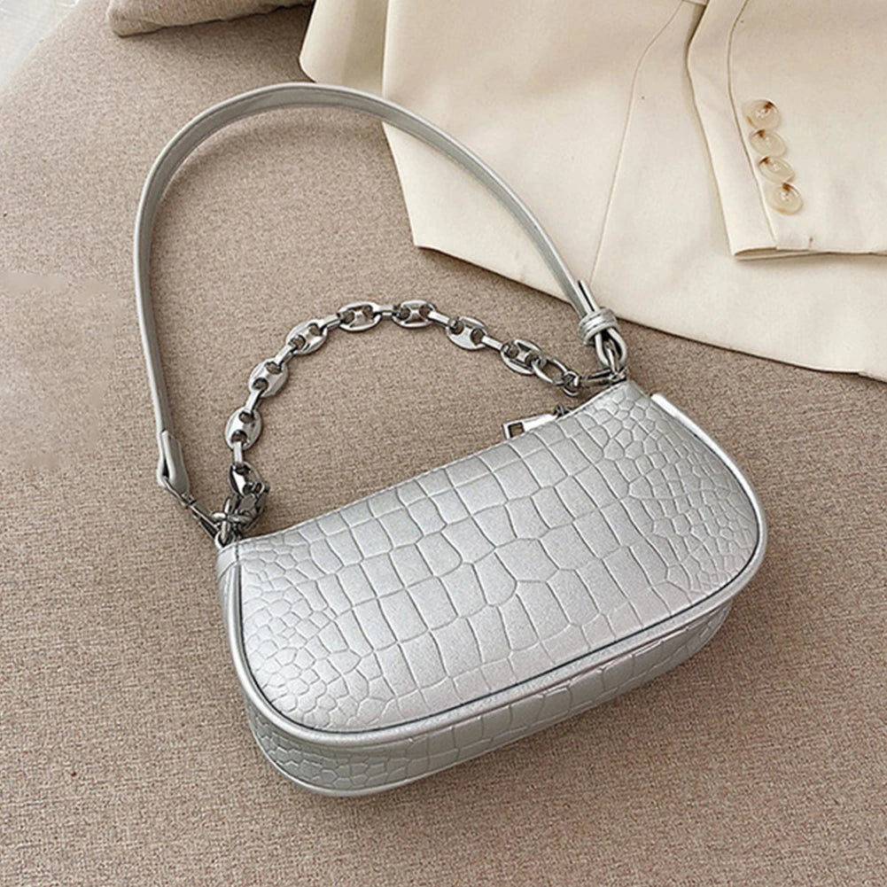 Small Retro Women Bag Handbag Chain Shoulder Street Travel Crocodile