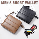 Men's Short Zipper Wallet, Milled PU Handbag for Dating, Japanese Youth Style
