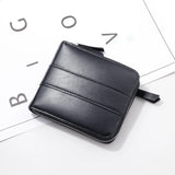 Men's Short Zipper Wallet, Milled PU Handbag for Dating, Japanese Youth Style