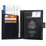 Business Buckle PU Leather Passport Cover Case Travel Holder Wallet