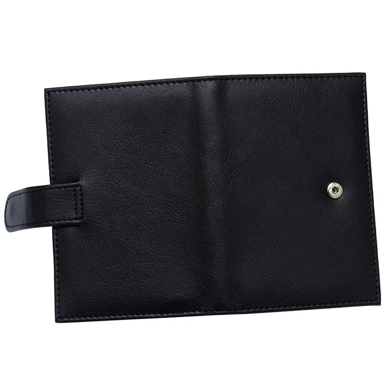 Business Buckle PU Leather Passport Cover Case Travel Holder Wallet