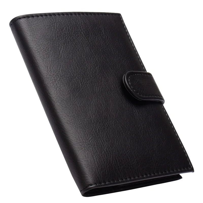 Business Buckle PU Leather Passport Cover Case Travel Holder Wallet