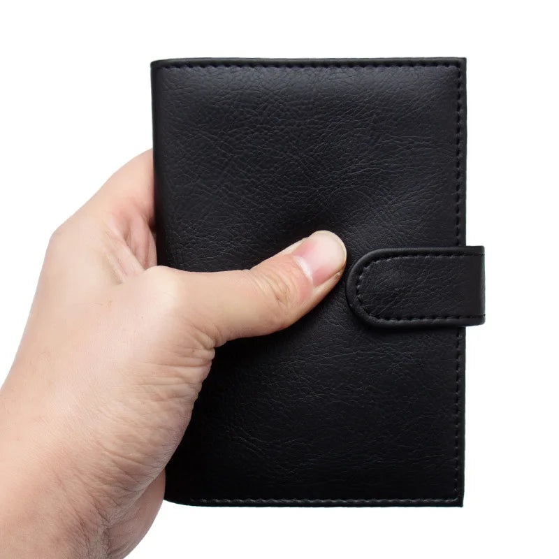 Business Buckle PU Leather Passport Cover Case Travel Holder Wallet