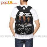 Zz Band 50 Years Anniversary Backpack Large Capacity Gym