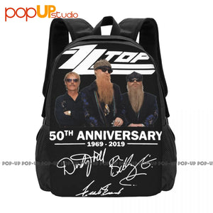 Zz Band 50 Years Anniversary Backpack Large Capacity Gym