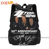 Zz Band 50 Years Anniversary Backpack Large Capacity Gym