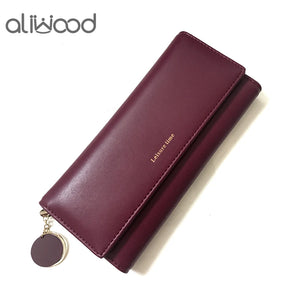 Women Wallet Leather Clutch Money Clip Long Purse Phone Bag Cartera Mujer