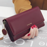 Women Wallet Leather Clutch Money Clip Long Purse Phone Bag Cartera Mujer