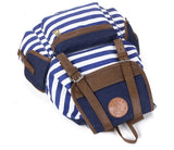 Female Striped Printing Canvas Backpack Student School Bag
