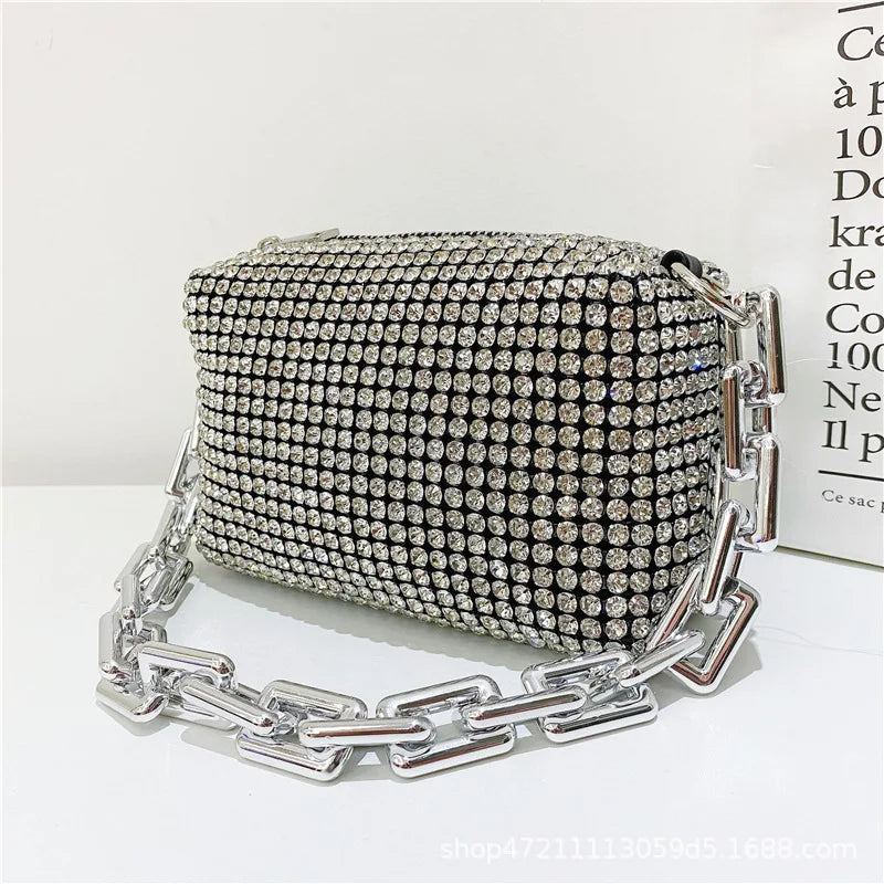 Casual Full Diamond Crossbody Bag for Women, Purses and Handbags, Dinner Bag