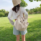 Casual Canvas Shoulder Bag Large Tote Lady Messenger Crossbody