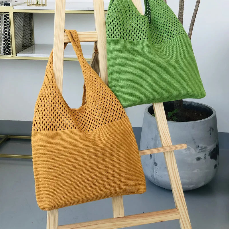 Casual Hollow Woven Women Shoulder Bags Large Tote Beach Bag