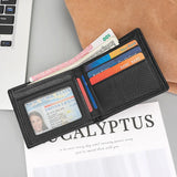 Leather Men's Wallet with Dollar Clip Short Business Wallet