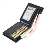 Leather Men's Wallet with Dollar Clip Short Business Wallet