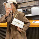 Casual Thick Chain Women Shoulder Bag Square Purse