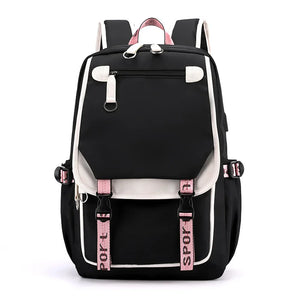 Pink Waterproof School Backpack for Girls Kids Book Bag