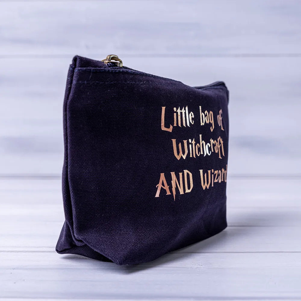 Navy Rose Bridal Party Makeup Bag, Bridesmaid Pouch