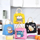 Cartoon Hamburger Dog Milk Lunch Bag Tote Thermal Food Bag Women Kids