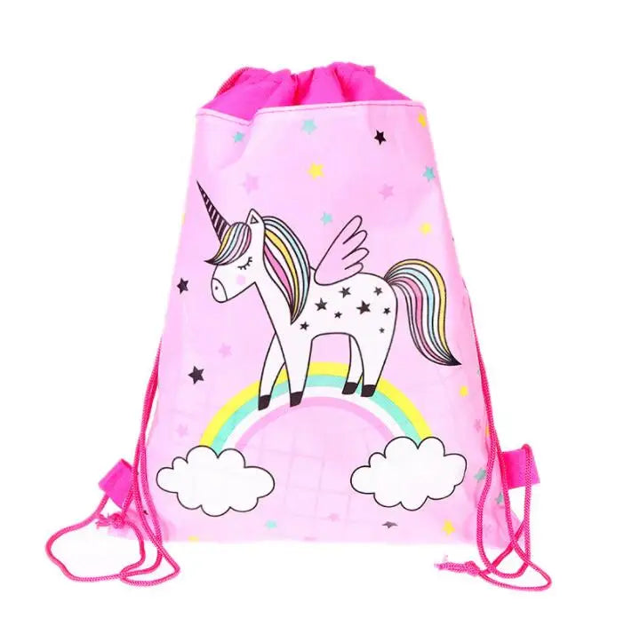 Cartoon Draw String Bag Girls Travel Storage Package School Backpacks