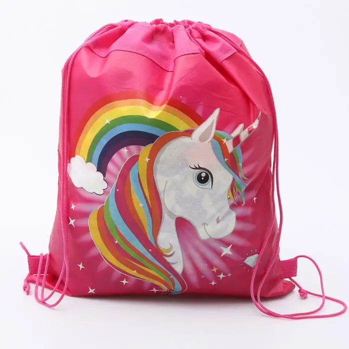 Cartoon Draw String Bag Girls Travel Storage Package School Backpacks