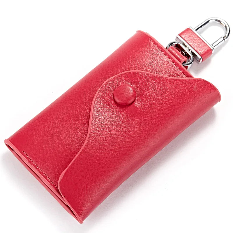esiposs Men Car Key Holder Leather Double Zipper Motor Key Case