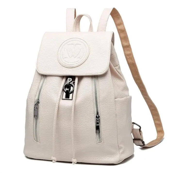 Lady PU Leather Backpack Travel Bag