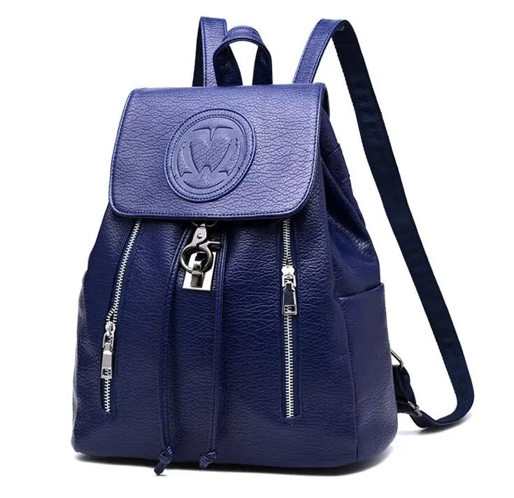 Lady PU Leather Backpack Travel Bag