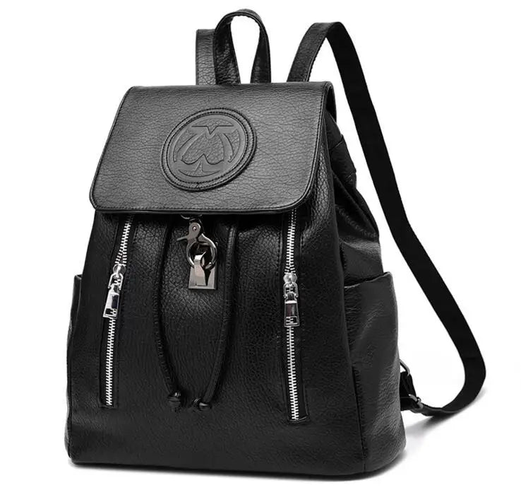 Lady PU Leather Backpack Travel Bag